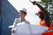 Young female engineer on construction site