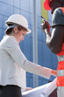 Young female engineer on construction site