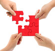 Hands and puzzle