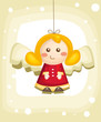 Cute cartoon angel, vector illustration