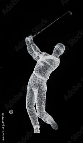 Photo: golf golfeur trophée compétition swing sport 3d green balle golf golfeur trophée compétition swing sport 3d green balle
