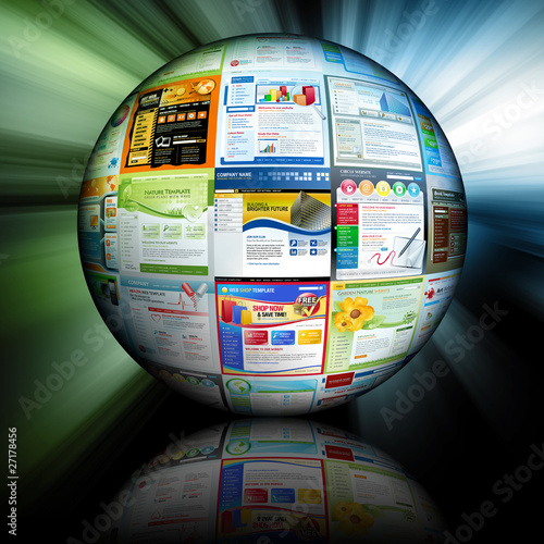 Illustration: Abstract Internet Ball with Websites Abstract Internet Ball with Websites