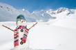 Happy snowman in mountains Happy snowman in mountains