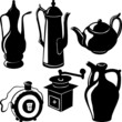 Antique pottery for tea coffee brandy