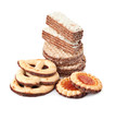 biscuits and waffles isolated on a white background. biscuits and waffles isolated on a white background.