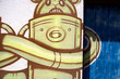 Photo: Modern style graffiti on brick wall. Modern style graffiti on brick wall.