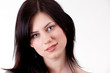 face of smiles beautiful woman with long, black hair face of smiles beautiful woman with long, black hair