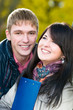 Portrait of cheerful students outdoors Portrait of cheerful students outdoors