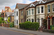 A row of characteristic English cottages in Cambridge, UK.