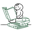 figur liest buch