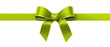 Green silk ribbon with golden edges panorama