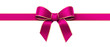 Pink silk ribbon with golden edges panorama