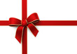 Present wrapped with red silk ribbon Present wrapped with red silk ribbon