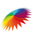 3D Colorfull geometric flower on a white background.