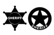 Black vector  Sheriff star on white background