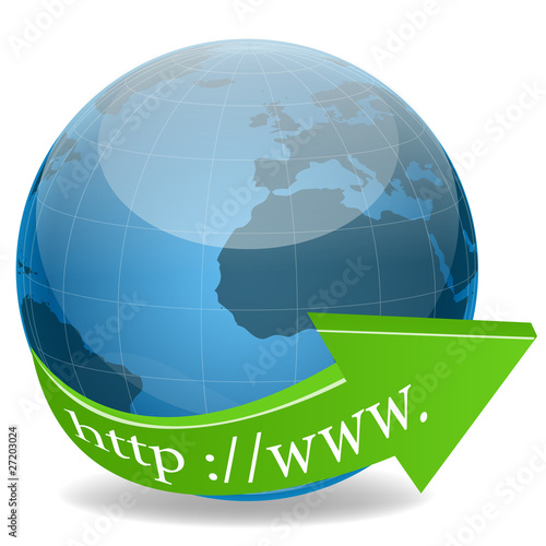 Illustration: http text around globe http text around globe