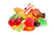 Gommes colorées aux formes variées sur fond blanc Gommes colorées aux formes variées sur fond blanc