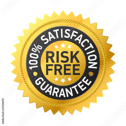 Vector: Risk-free guarantee label Risk-free guarantee label
