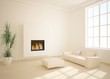 Photo en ligne au meilleur prix white 3d interior with fire