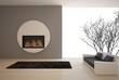 Photo en ligne au meilleur prix white 3d interior with fire