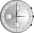 3 Uhr exakt Nachmittag Silberuhr