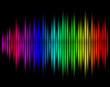 Illustration: sound waves equalizer in blurred background sound waves equalizer in blurred background