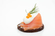 Canape mit Lachs und Kaviar