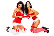 Two Christmas Beauty on white background