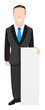 Businessman with Blank Sign