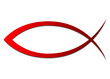 ICHTHYS Rot - Abstrakt Fisch Symbol