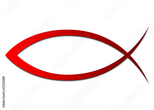 Illustration: ICHTHYS Rot - Abstrakt Fisch Symbol ICHTHYS Rot - Abstrakt Fisch Symbol
