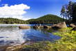 suny day on the moutain lake