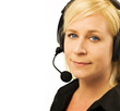 call center operator with headset