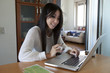 Happy girl on the laptop