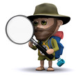 3d Explorer examines something closely 3d Explorer examines something closely