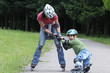 Preschooler falls over while rollerblading