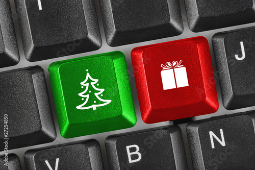 Foto: Computer keyboard with Christmas keys Computer keyboard with Christmas keys