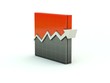 Graph icon. Red series Graph icon. Red series