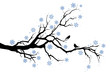 winter tree with snowflakes, vector