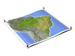 Brazil on unfolded map sheet.