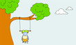 kid swinging