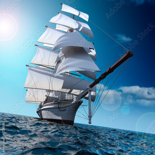 Illustration: Sailing ship at sea Sailing ship at sea