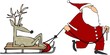 Santa Pulling Reindeer Santa Pulling Reindeer