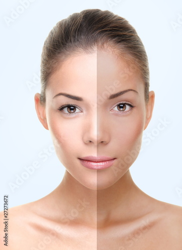 Photo: Tan skin care woman face Tan skin care woman face