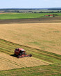 Combine machine on the field