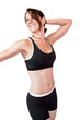 Photo: Femme mince souriante en tenue de sport Femme mince souriante en tenue de sport