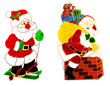 vibrant christmas window decorations on white