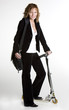 businesswoman with a scooter
