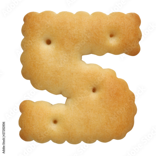 Photo: cracker in shape numeral on white background cracker in shape numeral on white background