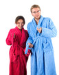Couple en peignoir